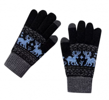 Зимние перчатки Deer с оленями для сенсорных экранов (Black)