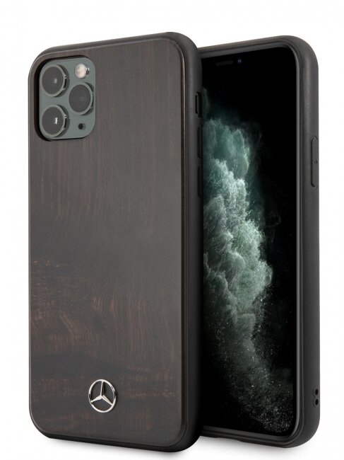 Деревянный чехол-накладка для iPhone 11 Pro Mercedes Wood Hard, Rosewood Brown (MEHCN58VWOBR)