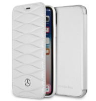 Кожаный чехол-книжка для iPhone X/XS Mercedes New Pattern lll Booktype Leather, White (MEFLBKPXWHCLWH)