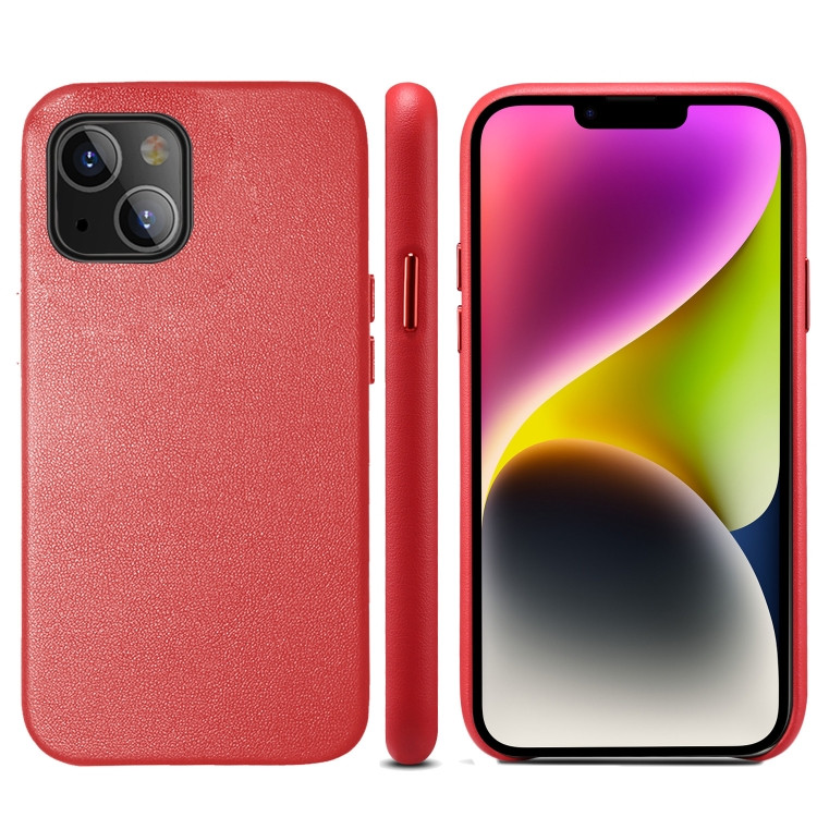 Кожаный чехол накладка для iPhone 14 (Red)