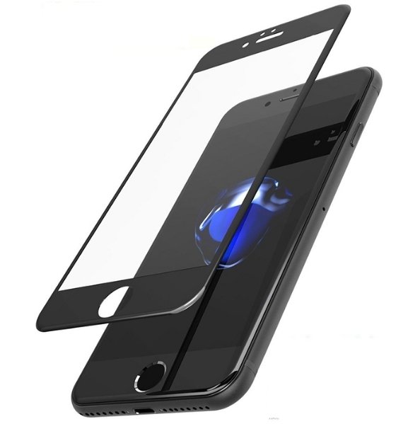 Защитное 2,5D стекло Litu Glossy для iPhone 7 Plus / 7+ с черной рамкой 0,26 мм, Black