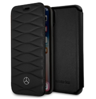 Кожаный чехол-книжка для iPhone X/XS Mercedes Pattern lll Booktype Leather, Black (MEFLBKPXWHCLBK)