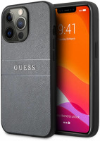 Чехол для iPhone 13 Pro Max Guess PU Saffiano with metal logo Hard Grey (GUHCP13XPSASBGR)