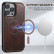 Кожаный чехол книжка Suteni для iPhone 16 Pro Max с Magsafe с разъемами для карточек (Brown)