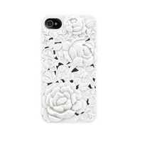 Гелевый 3D чехол накладка Blossom с розами для iPhone 6 / 6S (белый)