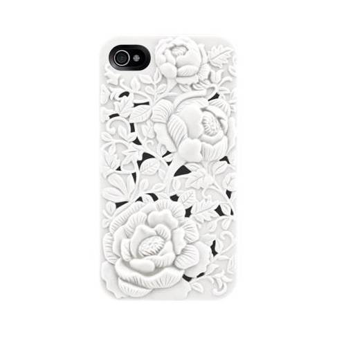 Гелевый 3D чехол накладка Blossom с розами для iPhone 6 / 6S (белый)
