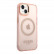 Чехол для iPhone 14 Plus Guess PC/TPU Metal outline Hard Translucent Pink/Gold (Magsafe) (GUHMP14MHTCMP)