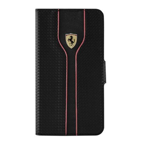 Универсальный карбоновый чехол книжка для смартфонов с диагональю 5,2'' - 5,7'' Ferrari Universal booktype Racing carbon Black XL (FEST2BKXLBK)