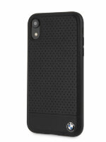 Кожаный чехол-накладка для iPhone XR BMW Signature Perforated Leather Hard Black (BMHCI61PEBOBK)