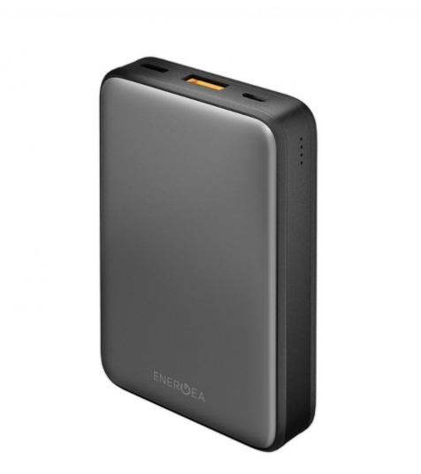   Портативный аккумулятор EnergEA Compac Alumini 10000, USB-C PD18 In/Out +USB QC3.0, Silver (CP-AM1201-SIL)