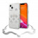 Чехол для iPhone 13 mini Guess PC/TPU Peony Hard Tranp + Silver hand chain (GUHCP13SKSPESI)