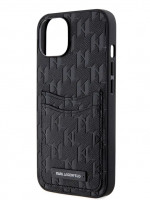Чехол для iPhone 14 Lagerfeld PU Saffiano Monogram с кардслотом Hard Black (KLHCP14SSAKLHPPK)