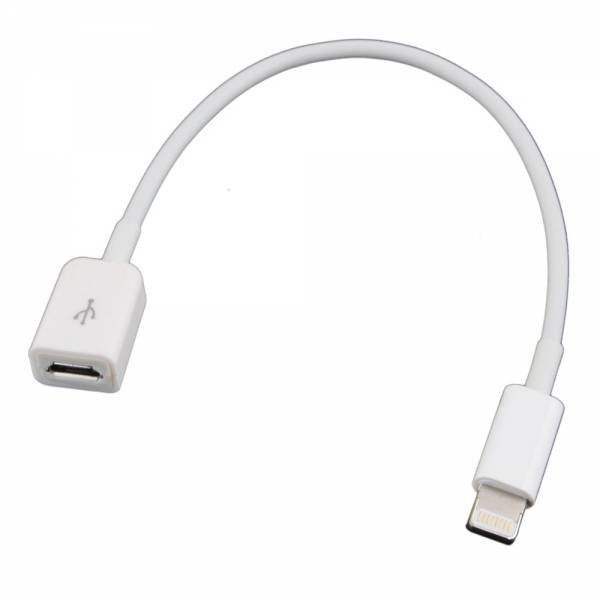 Кабель переходник с 8 pin на micro USB для iPhone 5 / 5S, iPad 4, iPad mini / mini 2, iPad Air / Air 2, iPod Touch 5