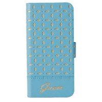 Кожаный чехол книжка для iPhone 5C Guess GIANINA Booktype Turquoise (GUFLBKPMPET)