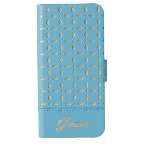 Кожаный чехол книжка для iPhone 5C Guess GIANINA Booktype Turquoise (GUFLBKPMPET)