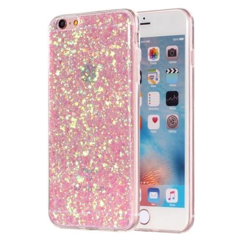 Мерцающий гелевый чехол с блестками для iPhone 6/6S Glitter Powder (Pink)