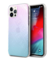 Чехол-накладка для iPhone 12 Pro Max (6.7) Guess 4G in 3D raised Hard PC/TPU, Gradient Blue (GUHCP12L3D4GGBP)