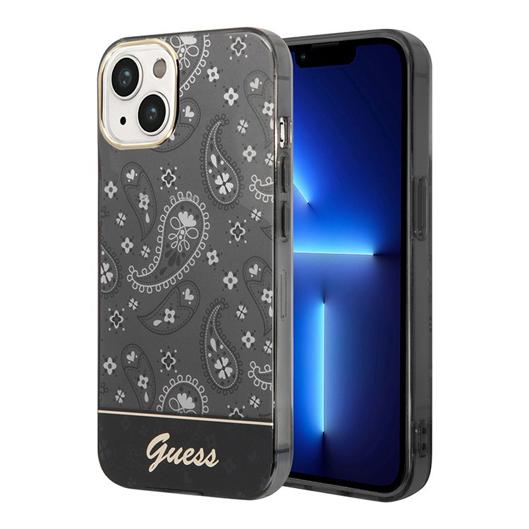 Чехол для iPhone 14 Plus Guess PC/TPU Paisley w Electoplated camera Hard Black (GUHCP14MHGBNHK)