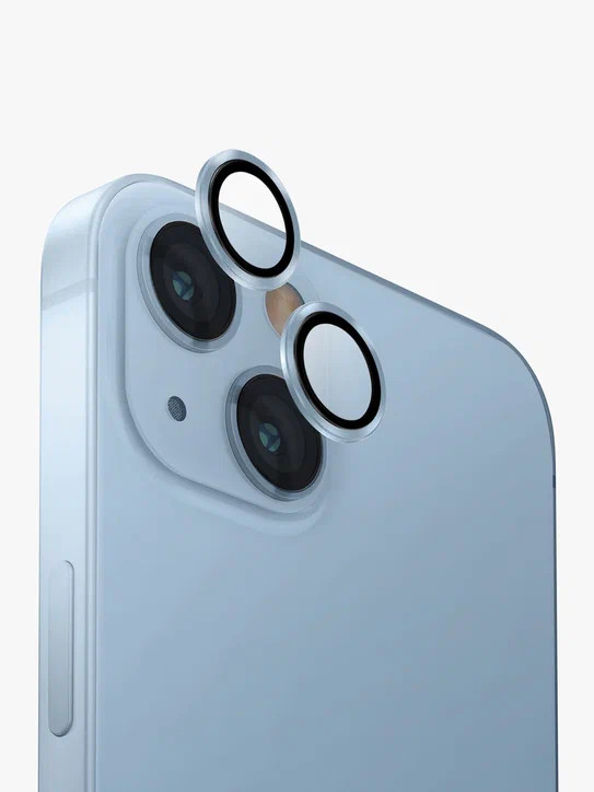 Защитное стекло для камеры iPhone 15/15 Plus Uniq OPTIX Camera Lens protector Aluminium Mist Blue