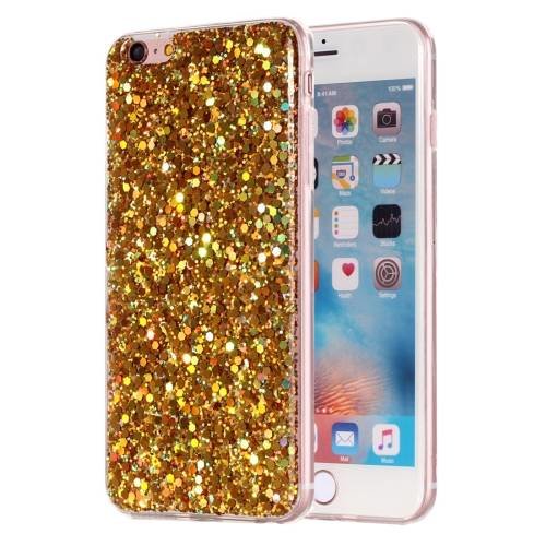 Мерцающий гелевый чехол с блестками для iPhone 6/6S Glitter Powder (Gold)