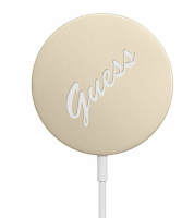 Беспроводное зарядное устройство Guess MagSafe Wireless charger 15W Script logo, Gold (GUCBMSVSLG)