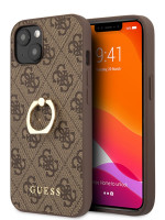 Чехол для iPhone 13 mini Guess PU 4G + Ring Hard Brown (GUHCP13S4GMRBR)