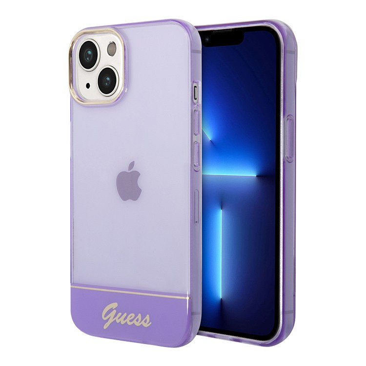 Чехол для iPhone 14 Plus Guess PC/TPU Translucent w Electoplated camera Hard Purple (GUHCP14MHGCOU)