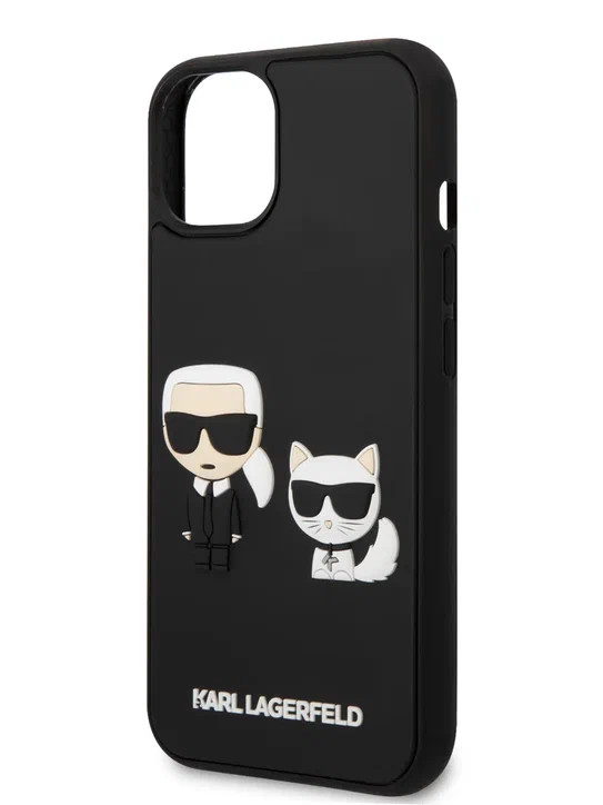 Чехол для iPhone 14 Plus Lagerfeld 3D Rubber Karl and Choupette Hard Black (KLHCP14M3DRKCK)