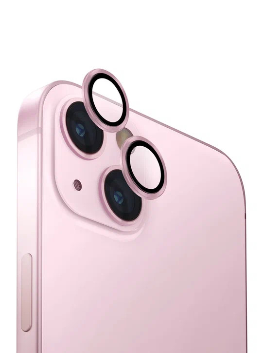 Защитное стекло для камеры iPhone 15/15 Plus Uniq OPTIX Camera Lens protector Aluminium Mist Pink