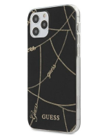 Чехол-накладка для iPhone 12 Pro Max (6.7) Guess Chain design Hard PC/TPU, Black/Gold (GUHCP12LPCUCHBK)