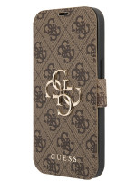 Чехол для iPhone 13 mini Guess PU 4G Big metal logo Booktype Brown (GUBKP13S4GMGBR)