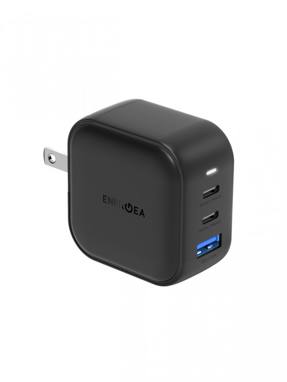 Сетевой адаптер EnergEA Travelite Gan66 с 2 портами USB-C и 1 портом USB-A PD/PPS/QC3.0 66W Black (CHR-TL-GAN66EU)