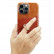 Кожаный чехол с кольцом для iPhone 14 Pro (коричневый)
