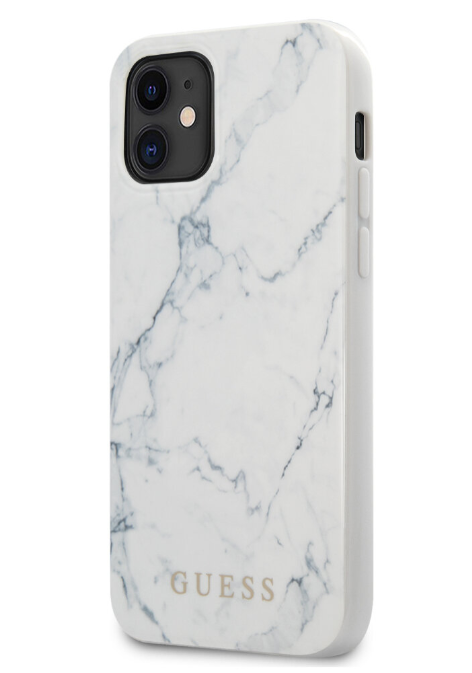 Чехол-накладка для iPhone 12 mini (5.4) Guess PC/TPU Marble Design Hard, White (GUHCP12SPCUMAWH)
