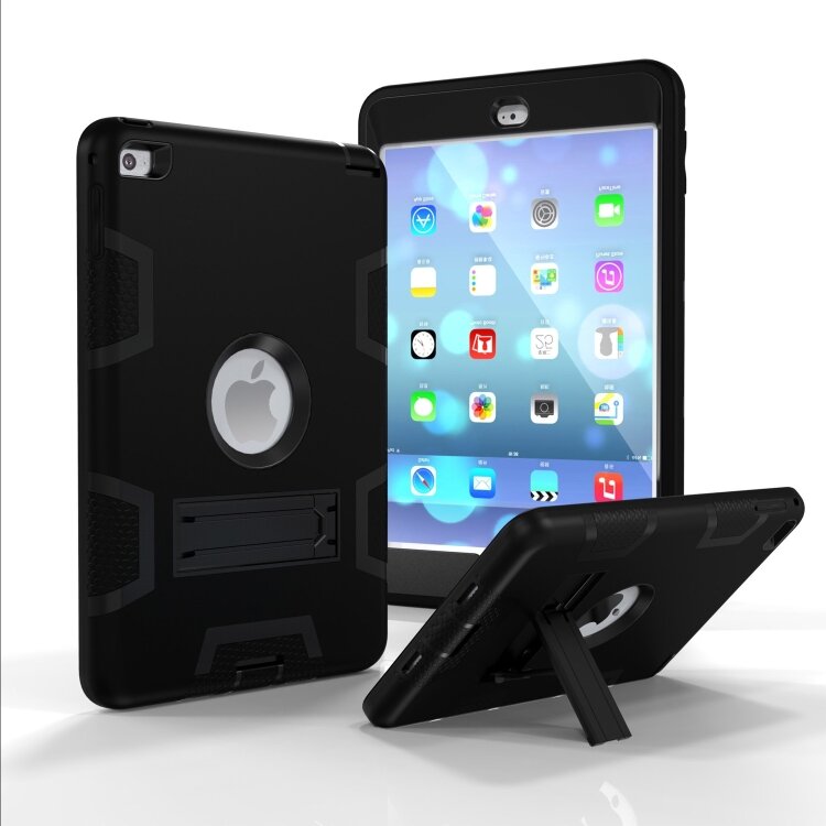 Противоударный трёхкомпонентный чехол для iPad Mini 5 / Mini 4 с подставкой (Black)