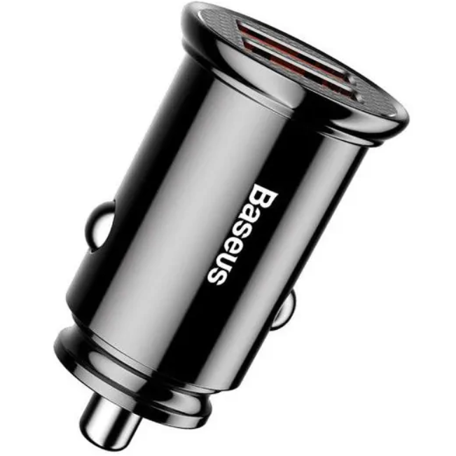 Автомобильное зарядное устройство Baseus Circular Plastic 2 USB Quick Charge 3.0 30W, black (CCALL-YD01)