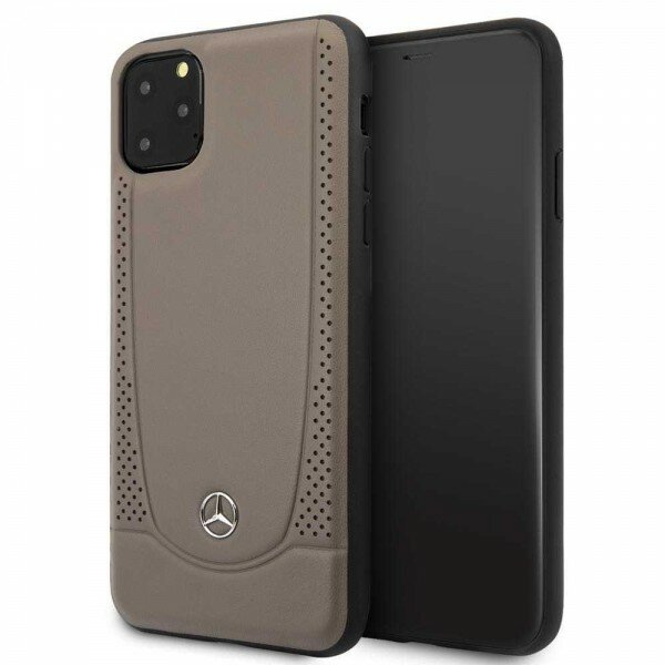 Кожаный чехол-накладка для iPhone 11 Pro Max Mercedes Urban Smooth/perforated Hard Leather, Brown (MEHCN65ARMBR)