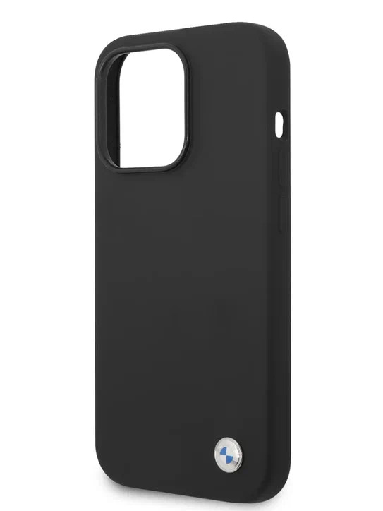 Чехол для iPhone 14 Pro BMW Signature Liquid silicone Metal logo Hard MagSafe Black (BMHMP14LSILBK)