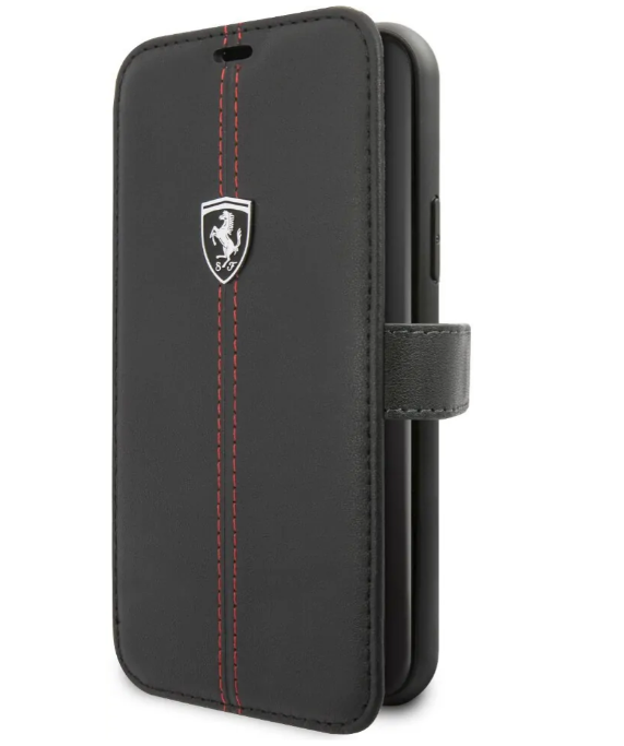 Кожаный чехол-книжка для iPhone 11 Pro Ferrari Heritage W Booktype Leather, black (FEHDEFLBKSN58BK)