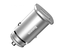 Автомобильное зарядное устройство Baseus АЗУ Square metal USB-C PD +USB QC4.0 30W, Silver (CCALL-AS0S)