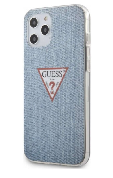 Чехол-накладка для iPhone 12 Pro Max (6.7) Guess Denim Triangle logo PC/TPU, Light blue (GUHCP12LPCUJULLB)