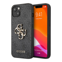 Чехол для iPhone 13 mini Guess PU 4G Big metal logo Hard Grey (GUHCP13S4GMGGR)
