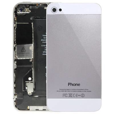 Задняя панель (белая) на замену для iPhone 4S сменный корпус под пятерку white&silver