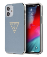 Чехол-накладка для iPhone 12 mini (5.4) Guess Metallc effect Triangle logo Hard PC/TPU, Blue (GUHCP12SPCUMPTLB)