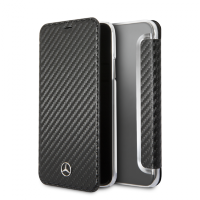 Кожаный чехол-книжка для iPhone X/XS Mercedes Dynamic PU leather Booktype, Black (MEFLBKPXCFBK)