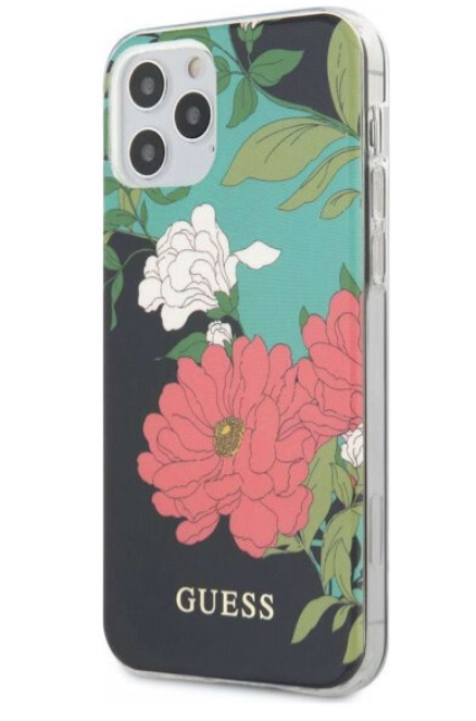 Чехол-накладка для iPhone 12 Pro Max (6.7) Guess Flower Hard Shiny N.1 PC/TPU, Green (GUHCP12LIMLFL01)