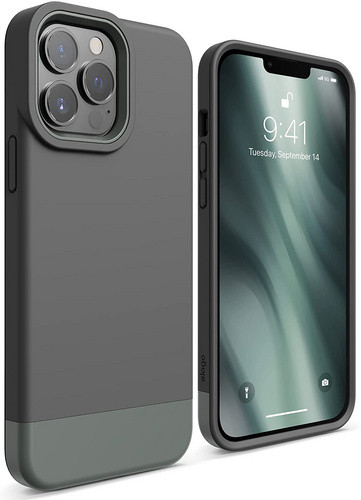 Чехол-накладка для iPhone 13 Pro Max Elago GLIDE (TPU+PC) Dark Grey/Light Green (ES13GL67-DGLGR)