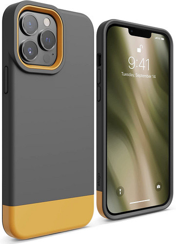 Чехол-накладка для iPhone 13 Pro Max Elago GLIDE (TPU+PC) Dark Grey/Yellow (ES13GL67-DGYYE)