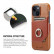 Кожаный чехол для iPhone 14 Fierre Shann Oil Wax Genuine Leather с кольцом (Brown)