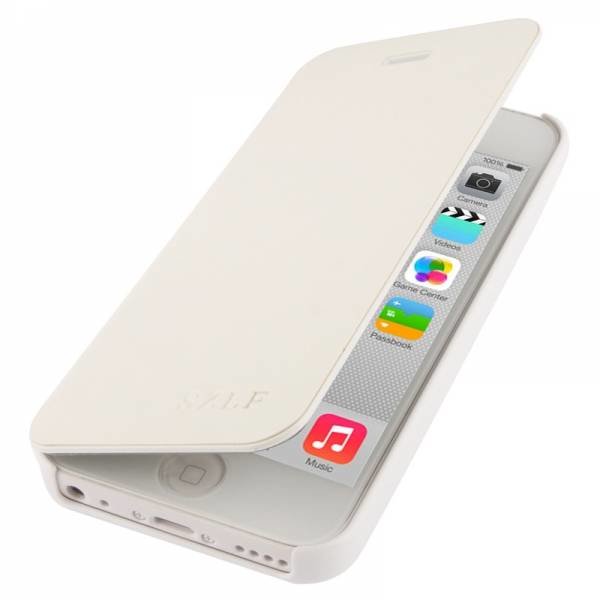 Чехол книжка SZLF Flip для iPhone 5C с флипом (белый)